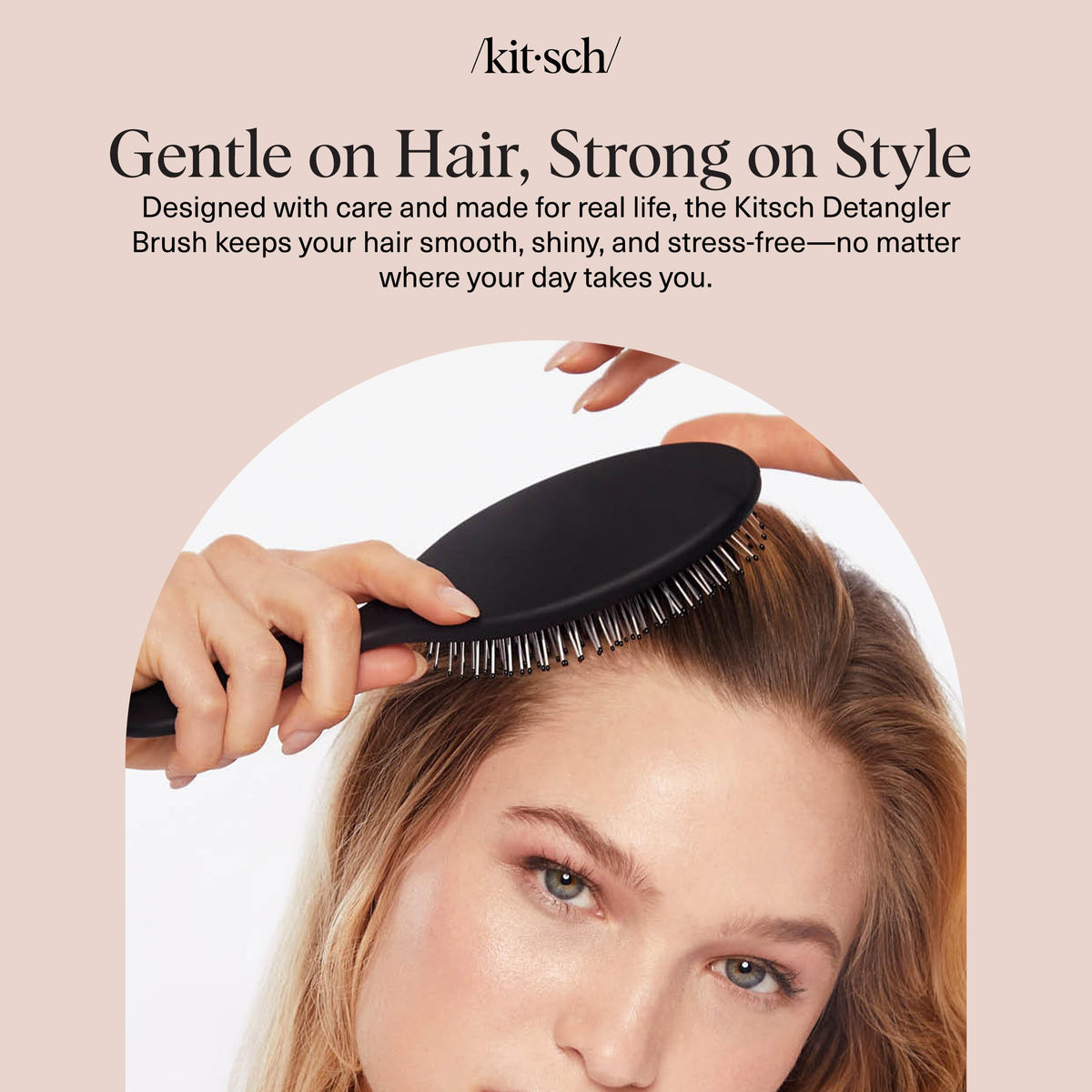 Kitsch Recycled Plastic Wet/Dry Hair Brush, Detangling Tool for Curly or Straight Styles, Brush for Tangled Strands, Flexible Hairbrush Bristles, Brushes for Women & Men, Adults & Kids - Black 🍁 All In One Marketplace Canada