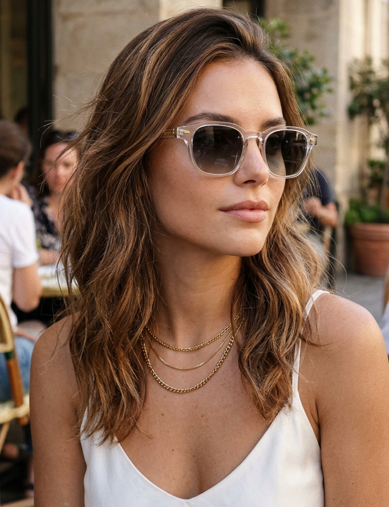 Boléro Ryan — Retro Square Keyhole Sunglasses