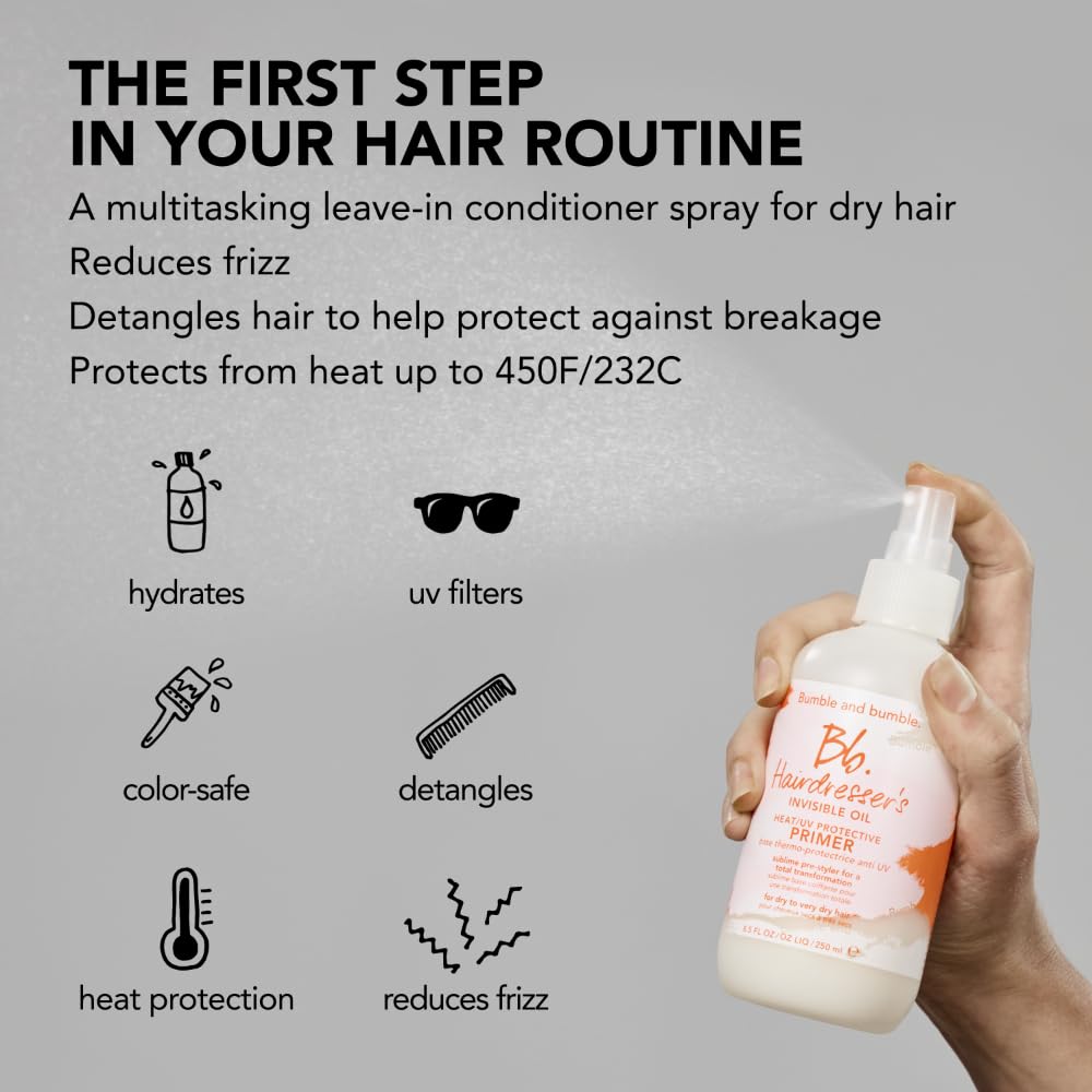 Bumble and bumble. Hairdresser's Invisible Oil Heat/UV Protection Leave-In Conditioner Hair Primer | Hydrating, Anti Frizz, Color Safe | Straight, Coily | With Argan Oil + Coconut Oil, 60 ml 🍁 All In One Marketplace Canada