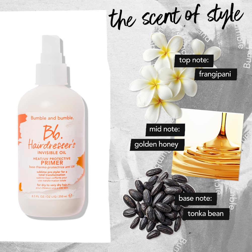 Bumble and bumble. Hairdresser's Invisible Oil Heat/UV Protection Leave-In Conditioner Hair Primer | Hydrating, Anti Frizz, Color Safe | Straight, Coily | With Argan Oil + Coconut Oil, 250 ml 🍁 All In One Marketplace Canada