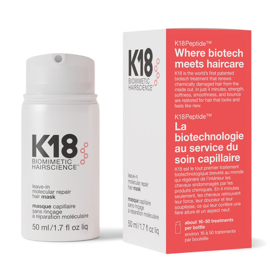 K18 Leave-In Molecular Repair Hair Mask, Patented, Lasting Repair For Dry, Frizzy, Damaged Hair, Reverse Damage In 4 Minutes From Bleach, Color, Chemical Services + Heat 🍁 All In One Marketplace Canada
