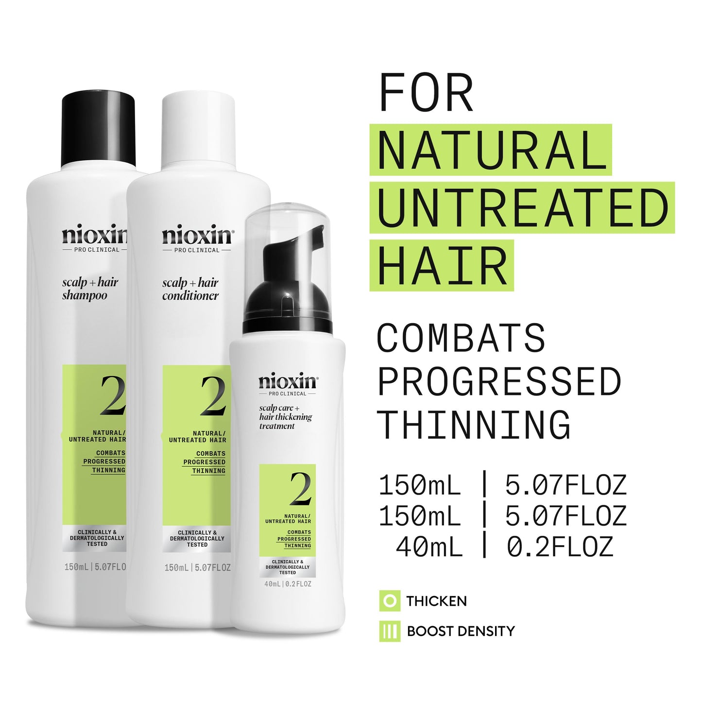 Nioxin Scalp + Hair Thickening System 2 - Hair Thickening System for Natural Hair with Progressed Thinning, Trial Size (Packaging May Vary) 🍁 All In One Marketplace Canada