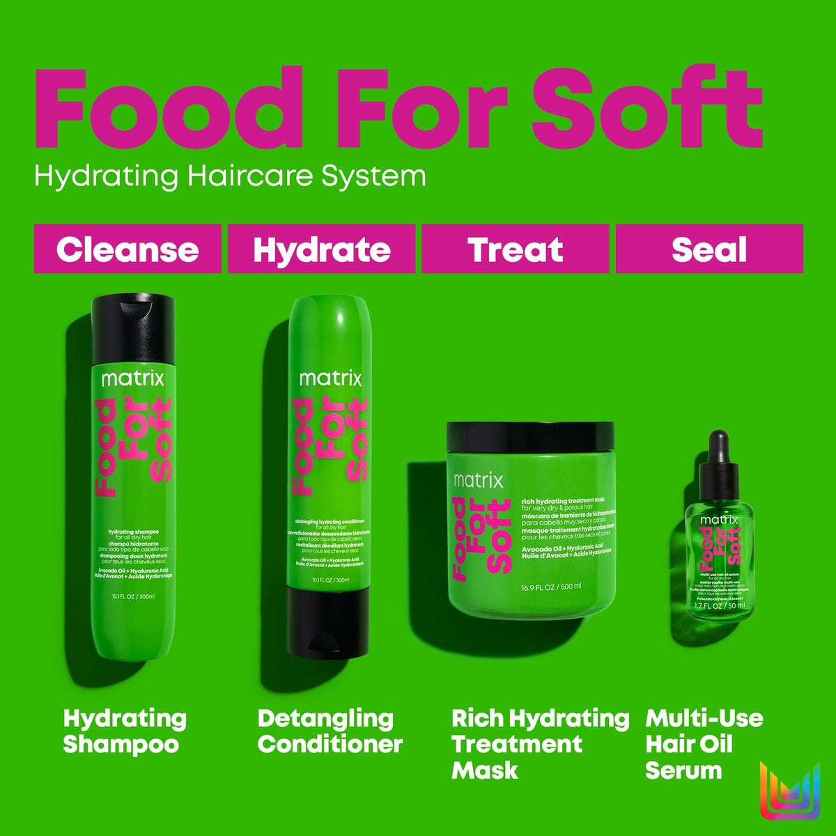 Matrix Rich Hydrating Treatment Mask for Very Dry and Porous Hair, With Avocado Oil and Hyaluronic Acid, Food For Soft, 500 ml 🍁 All In One Marketplace Canada