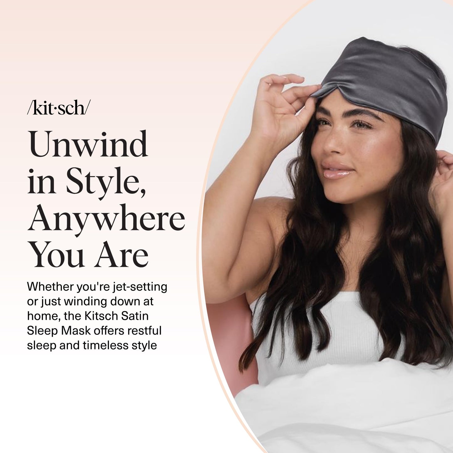 Kitsch Satin Sleep Mask - Eye Masks for Sleep, Softer Than Silk Satin Sleeping Mask Blindfold and Sleep Masks for Women and Men, Eye Care Travel Essentials - Charcoal Black 🍁 All In One Marketplace Canada