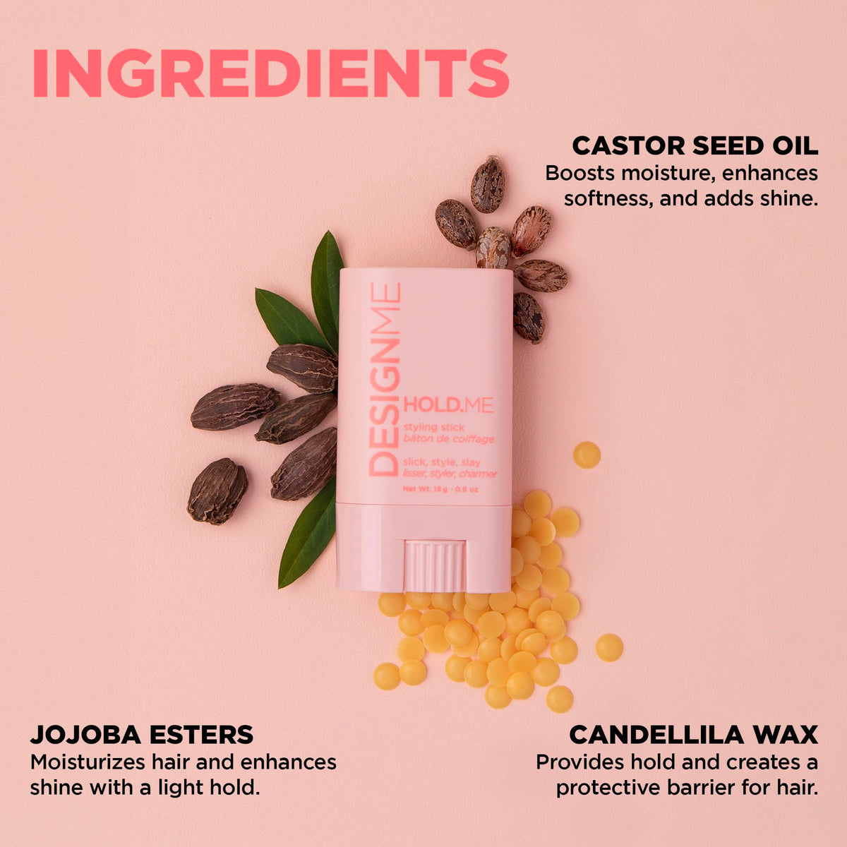 Design.Me HOLD.ME Styling Stick | Vegan Hair Wax Stick for Women | Controls Frizz, Tame Flyaways & Smooths Hair | With Long-Lasting Hold 🍁 All In One Marketplace Canada