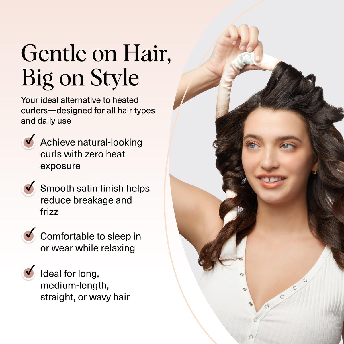 Kitsch Satin Heatless Curlers Set – Heatless Curls Overnight w/ 34" Hair Waver & 2 Satin Hair Scrunchies, Comfortable Hair Curlers to Sleep In for Frizz-Free, No Heat Damage Styling - Sunset Tie Dye 🍁 All In One Marketplace Canada