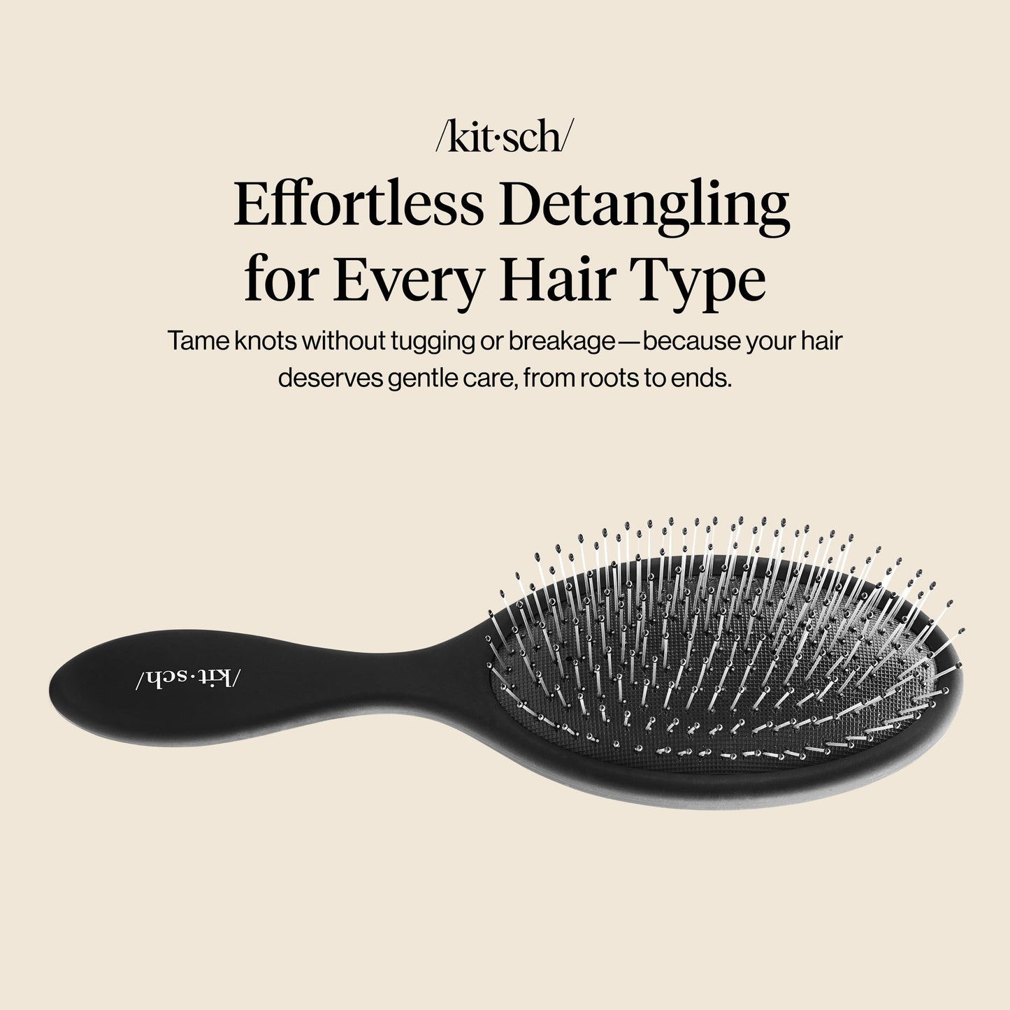 Kitsch Recycled Plastic Wet/Dry Hair Brush, Detangling Tool for Curly or Straight Styles, Brush for Tangled Strands, Flexible Hairbrush Bristles, Brushes for Women & Men, Adults & Kids - Black 🍁 All In One Marketplace Canada