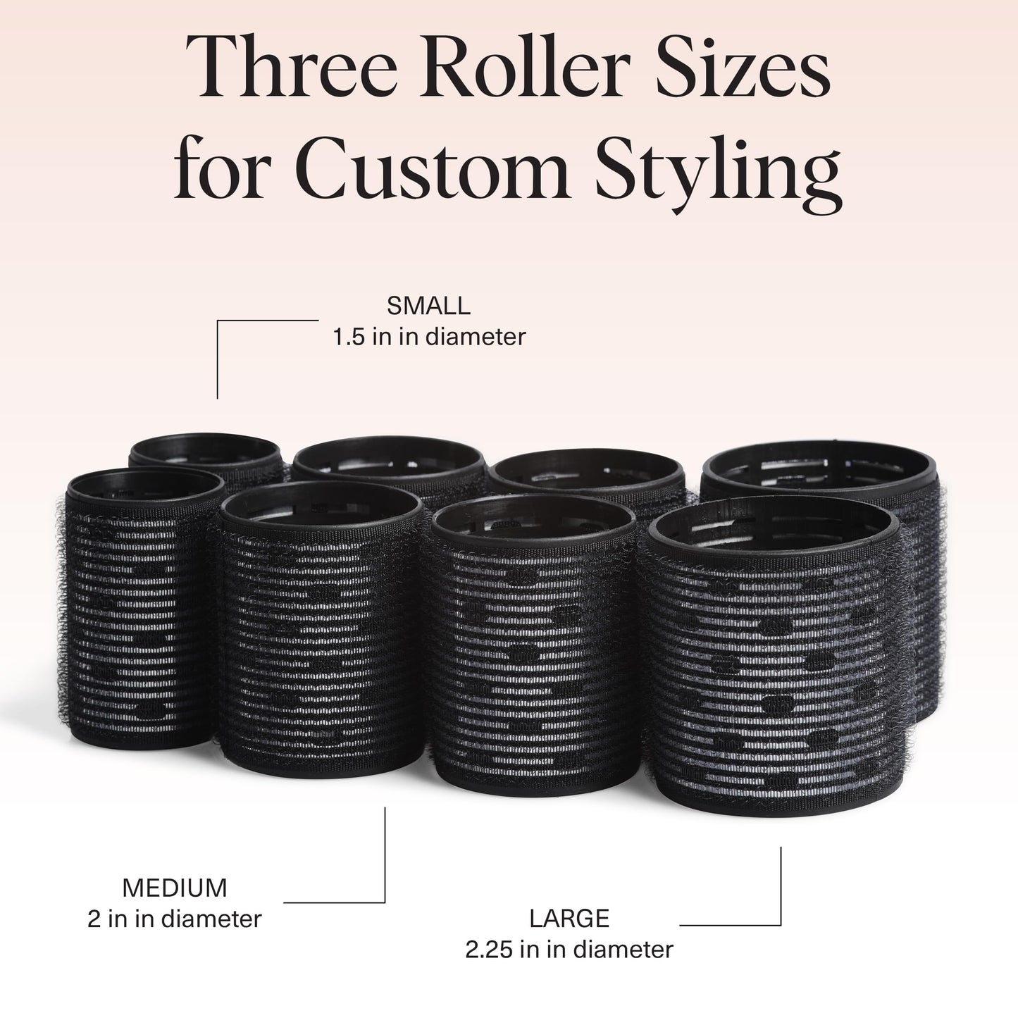 Kitsch Ceramic Thermal Hair Rollers for Women – Self Grip Hair Curlers for Heatless Curls Overnight - Volumizing Large Rollers for Short & Long Hair - For Long Lasting Frizz-Free Curls - Black, 8pcs 🍁 All In One Marketplace Canada