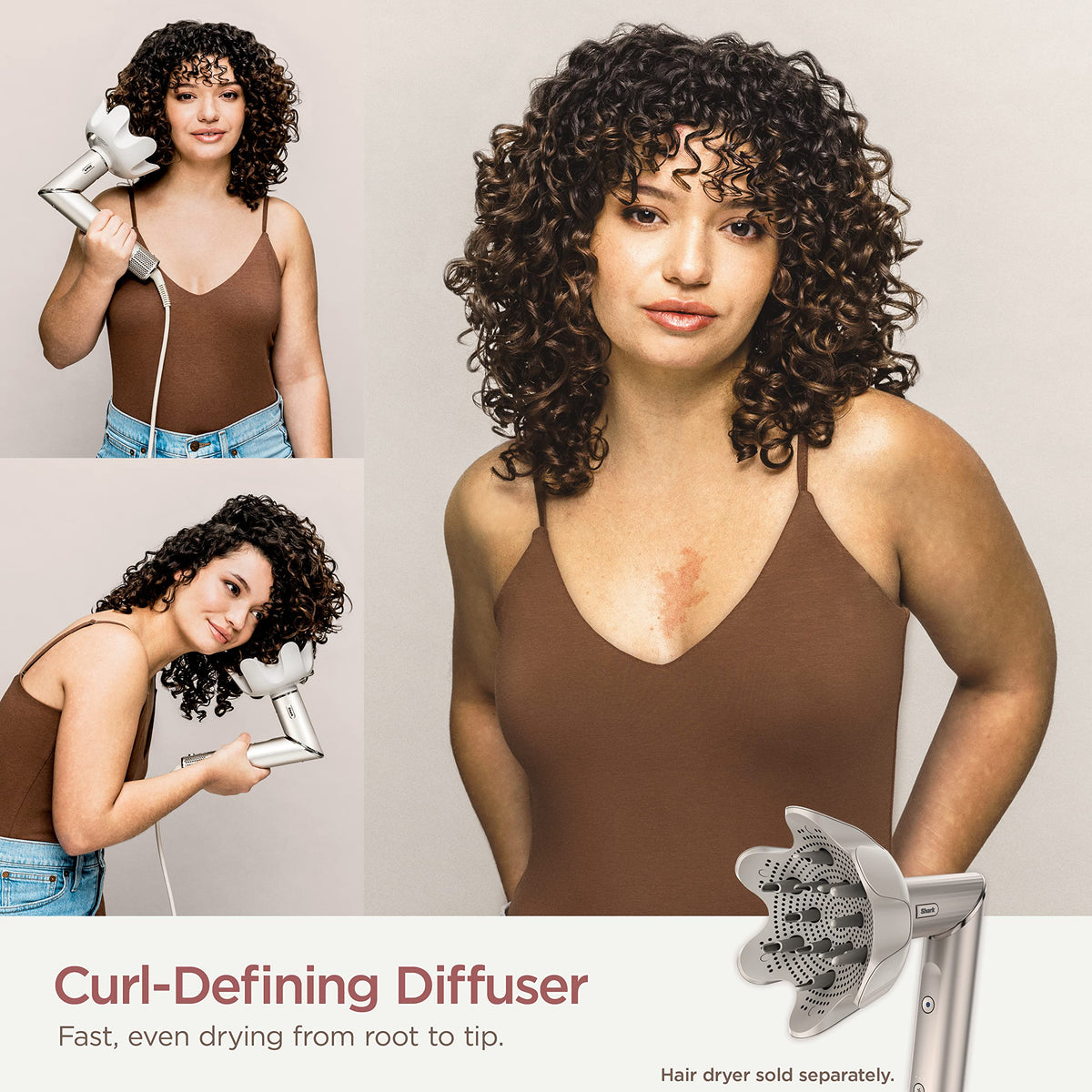 Shark FlexStyle Curl-Defining Diffuser (XSKHD4DA), Hair Drying & Styling Attachment, Blow Dryer Attachment, use with HD430C (FlexStyle) | Stone 🍁 All In One Marketplace Canada