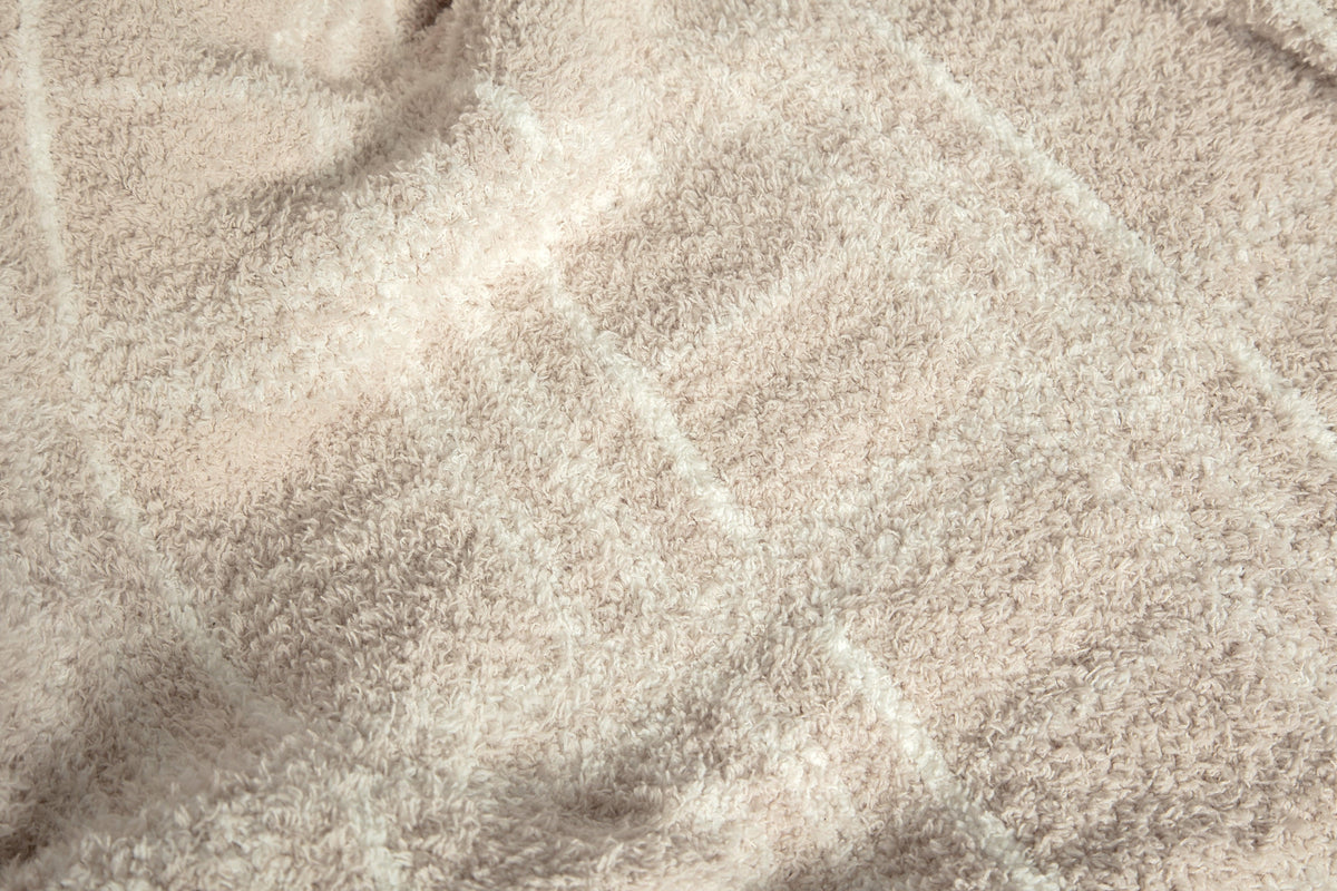 Blushing Beige & White Plaid Print Extended Throw