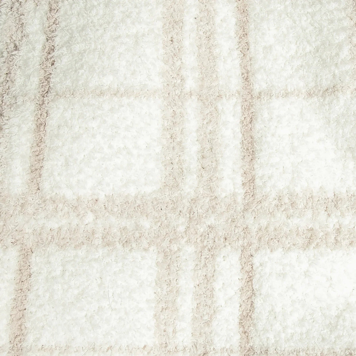 Blushing Beige & White Plaid Print Extended Throw