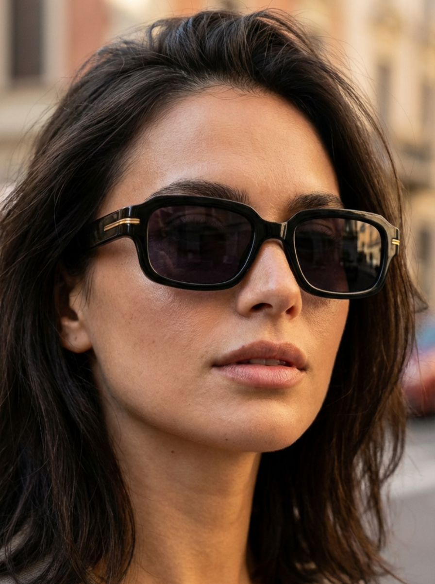 Boléro Rhea — Retro Rectangle Sunglasses