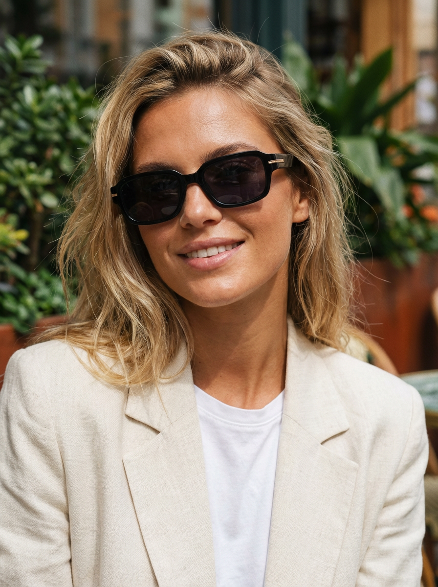 Boléro Rhea — Retro Rectangle Sunglasses