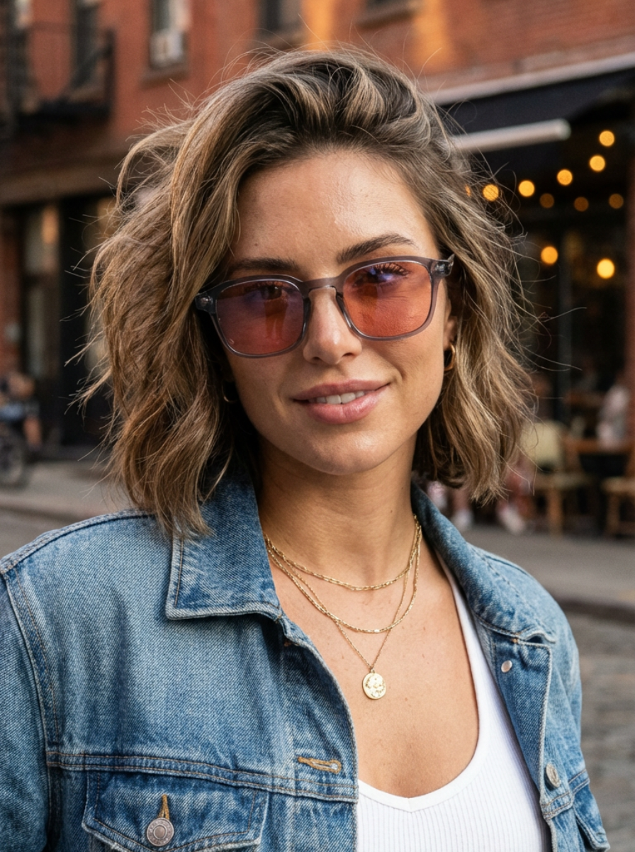 Boléro Ryan — Retro Square Keyhole Sunglasses