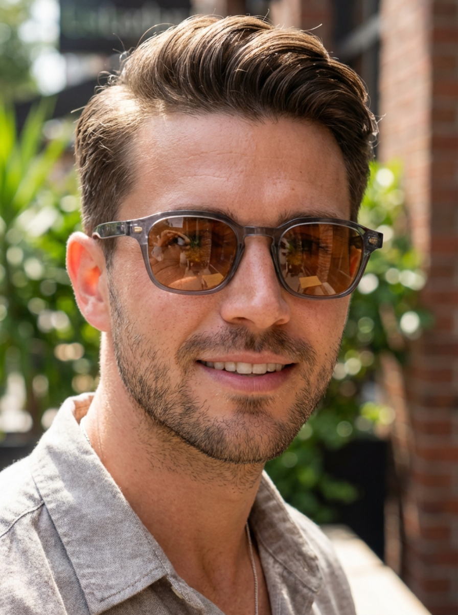 Boléro Ryan — Retro Square Keyhole Sunglasses