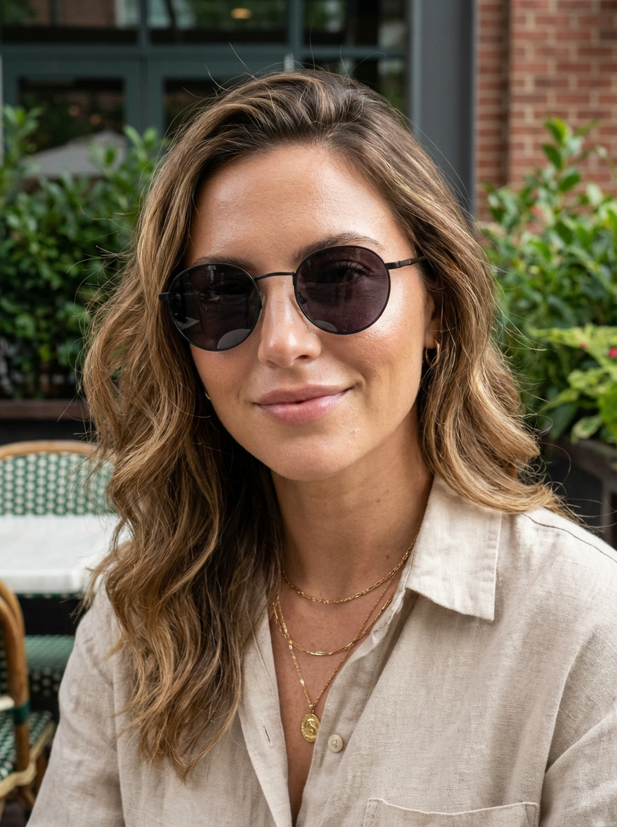 Boléro Sage — Round Metal Sunglasses