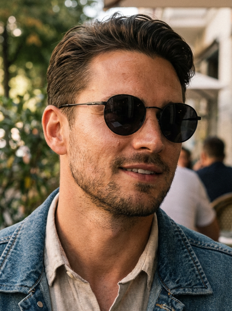 Boléro Sage — Round Metal Sunglasses