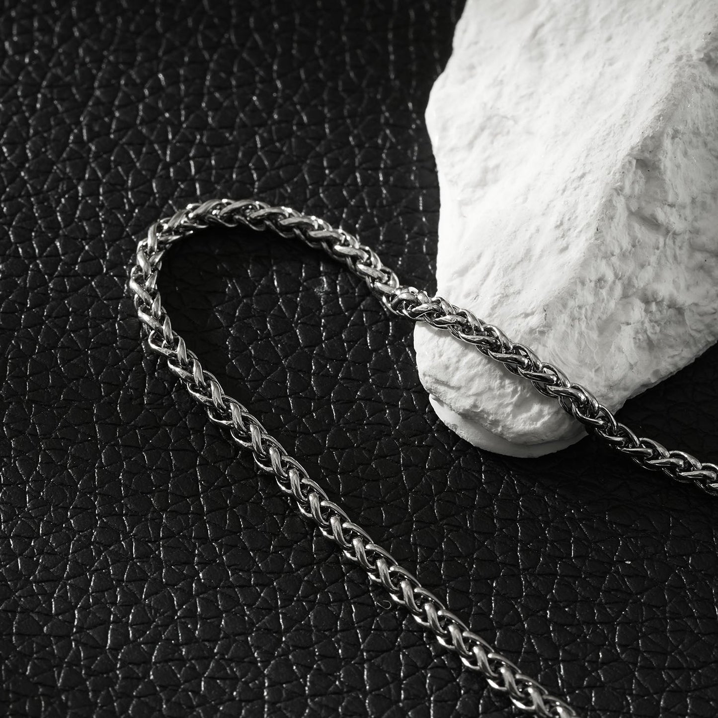 SADIKA Silver (White Gold): Intricate & Dainty Woven Chain Bracelet with Contemporary Braided Link Design