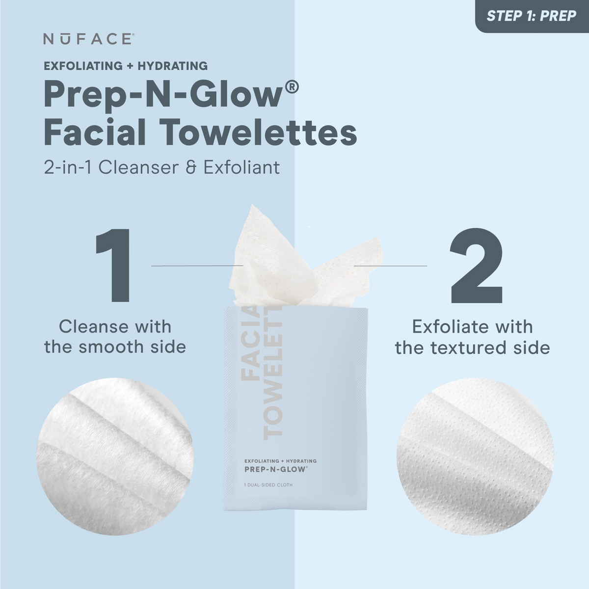 NuFACE Prep-N-Glow® Dual-Sided Cloths (20 pack)