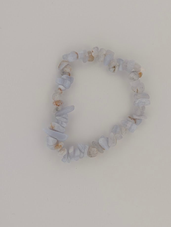Blue Lace Agate Bracelet – Chip & 6mm Beads