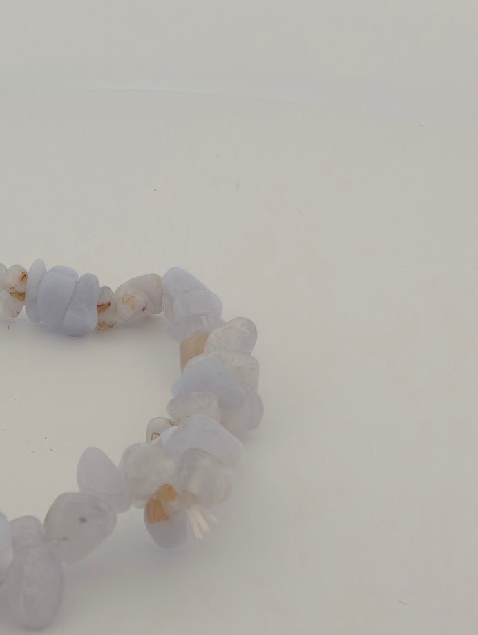 Blue Lace Agate Bracelet – Chip & 6mm Beads
