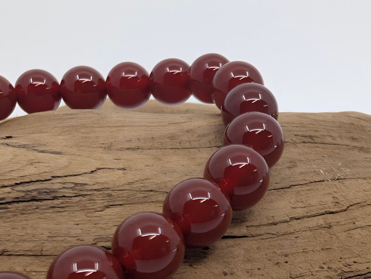 Carnelian Bracelet – 8mm Polished Beads