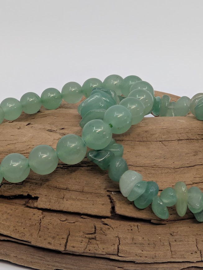 Green Aventurine Bracelet — 8mm Round or Chip