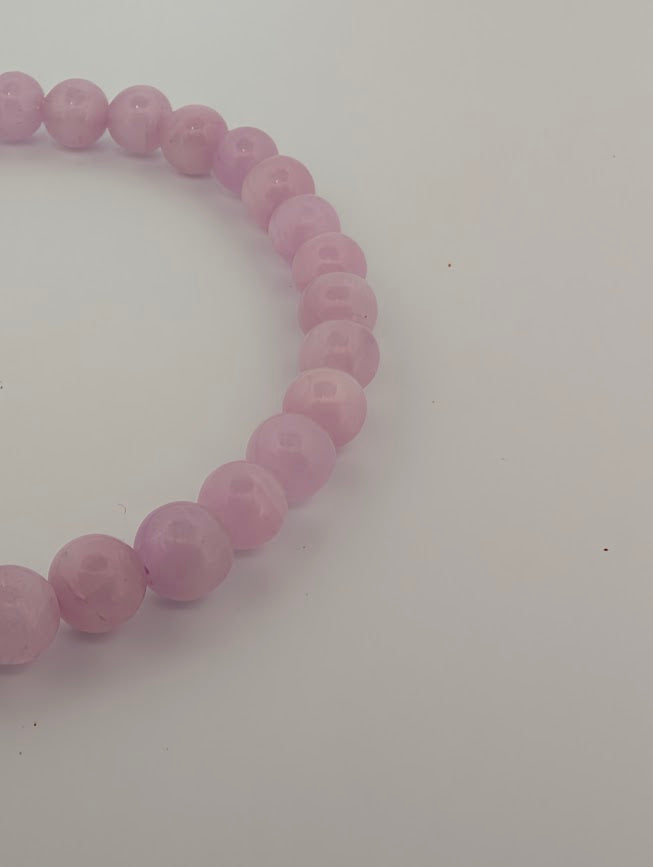 Kunzite Bracelet — 6mm Round Beads