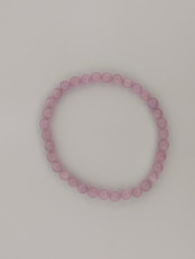 Kunzite Bracelet — 6mm Round Beads