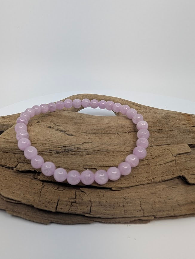 Kunzite Bracelet — 6mm Round Beads