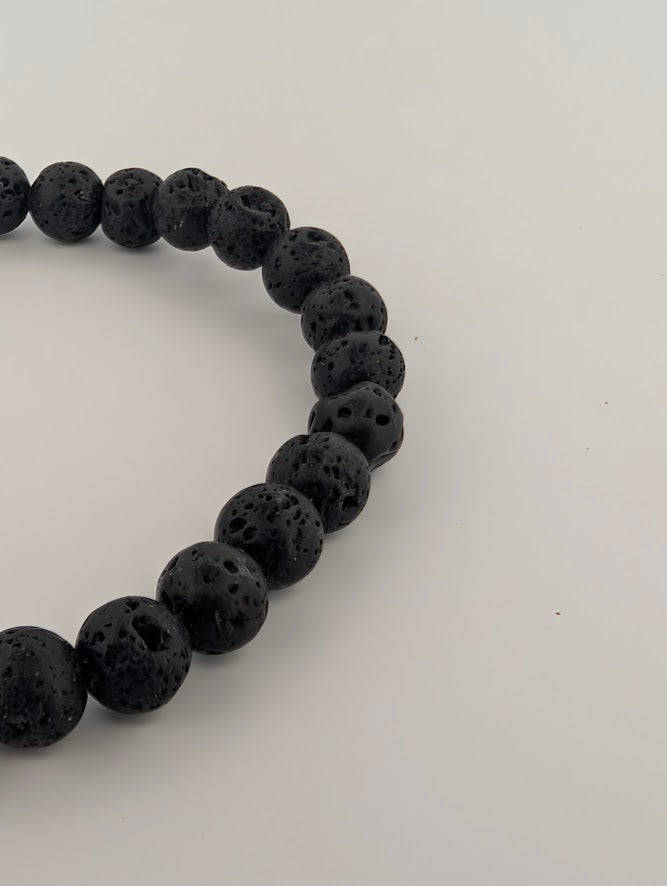 Lava Stone Bracelet — 6mm & 8mm Round Beads (Diffuser)