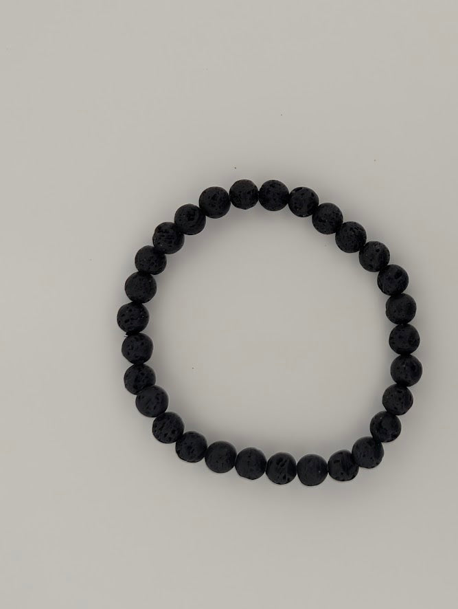 Lava Stone Bracelet — 6mm & 8mm Round Beads (Diffuser)