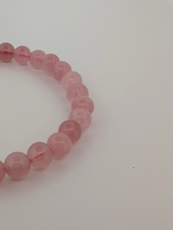 Lavender Rose Quartz Bracelet — 6mm & 8mm Round Beads