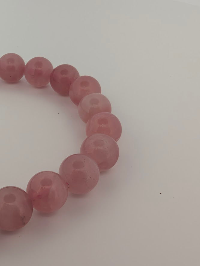 Lavender Rose Quartz Bracelet — 6mm & 8mm Round Beads