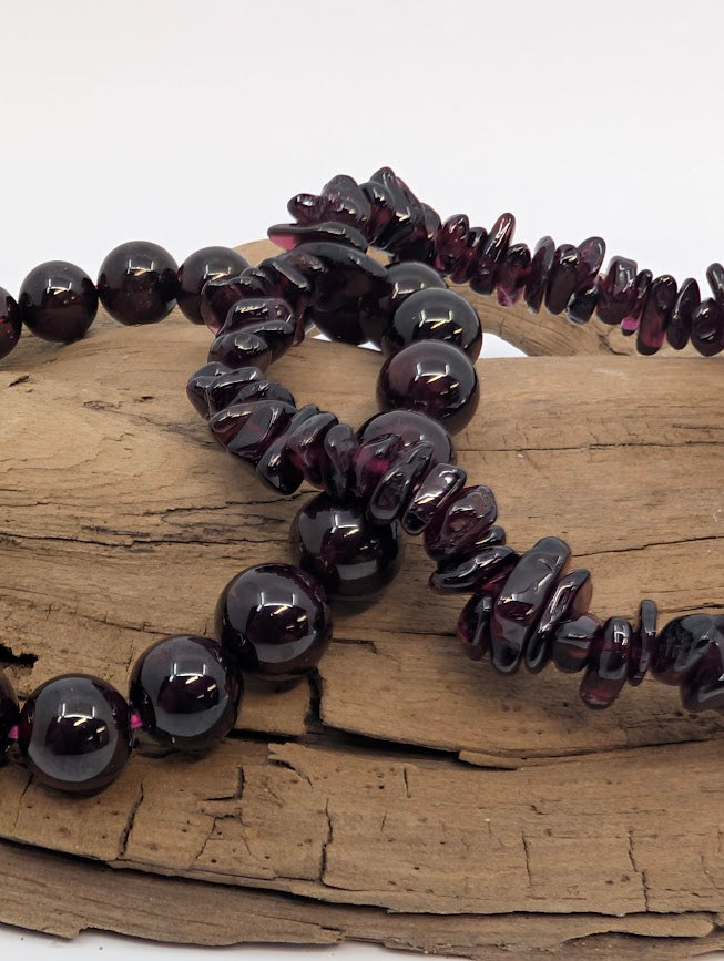 Garnet Bracelet — 8mm Round or Chip