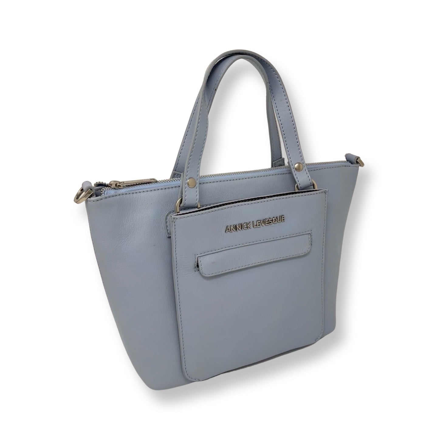 Sac à Main en Cuir Bleu Poudre, 2-en-1 | Lina