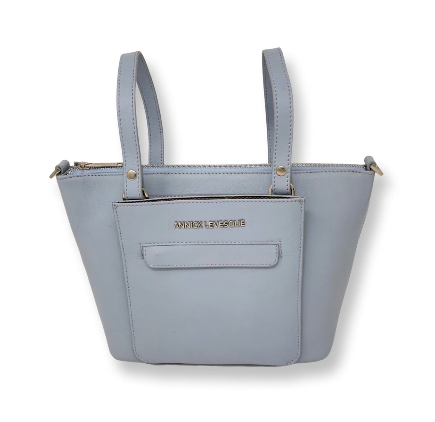 Sac à Main en Cuir Bleu Poudre, 2-en-1 | Lina