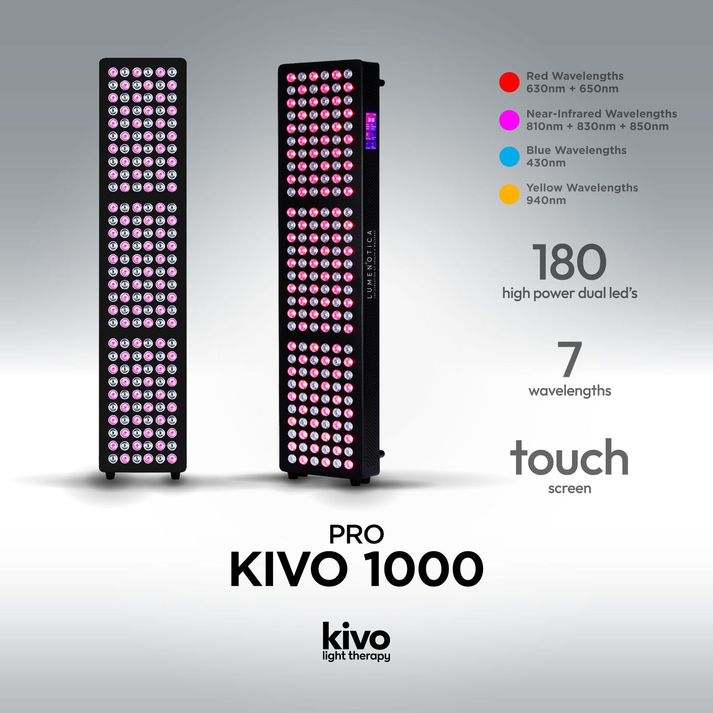 Kivo Pro 1000: Pro Medium Full Body Red Light Therapy Panel