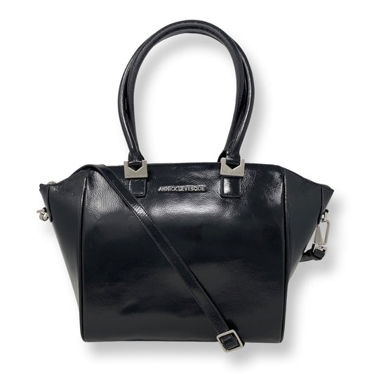 Sac à Main en Cuir Verni Noir Souple | Mona Moyen