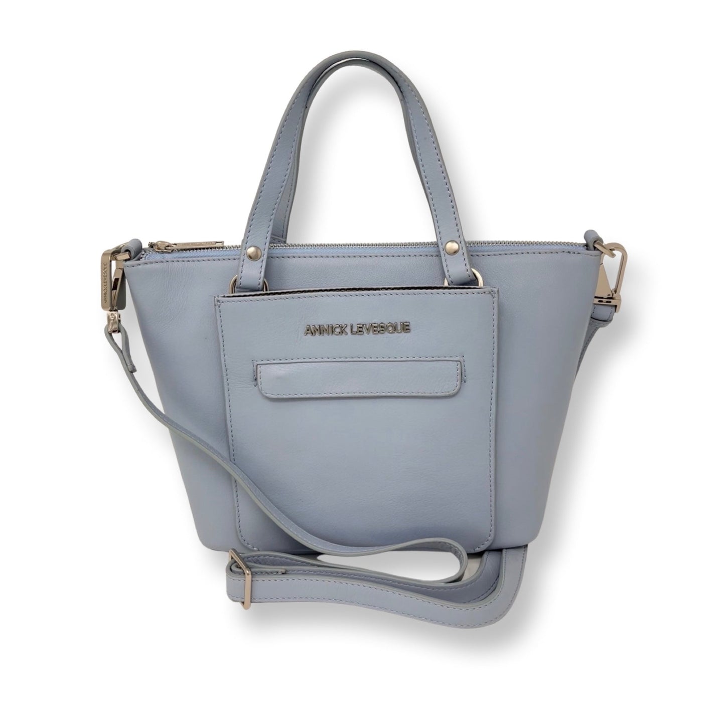 Sac à Main en Cuir Bleu Poudre, 2-en-1 | Lina