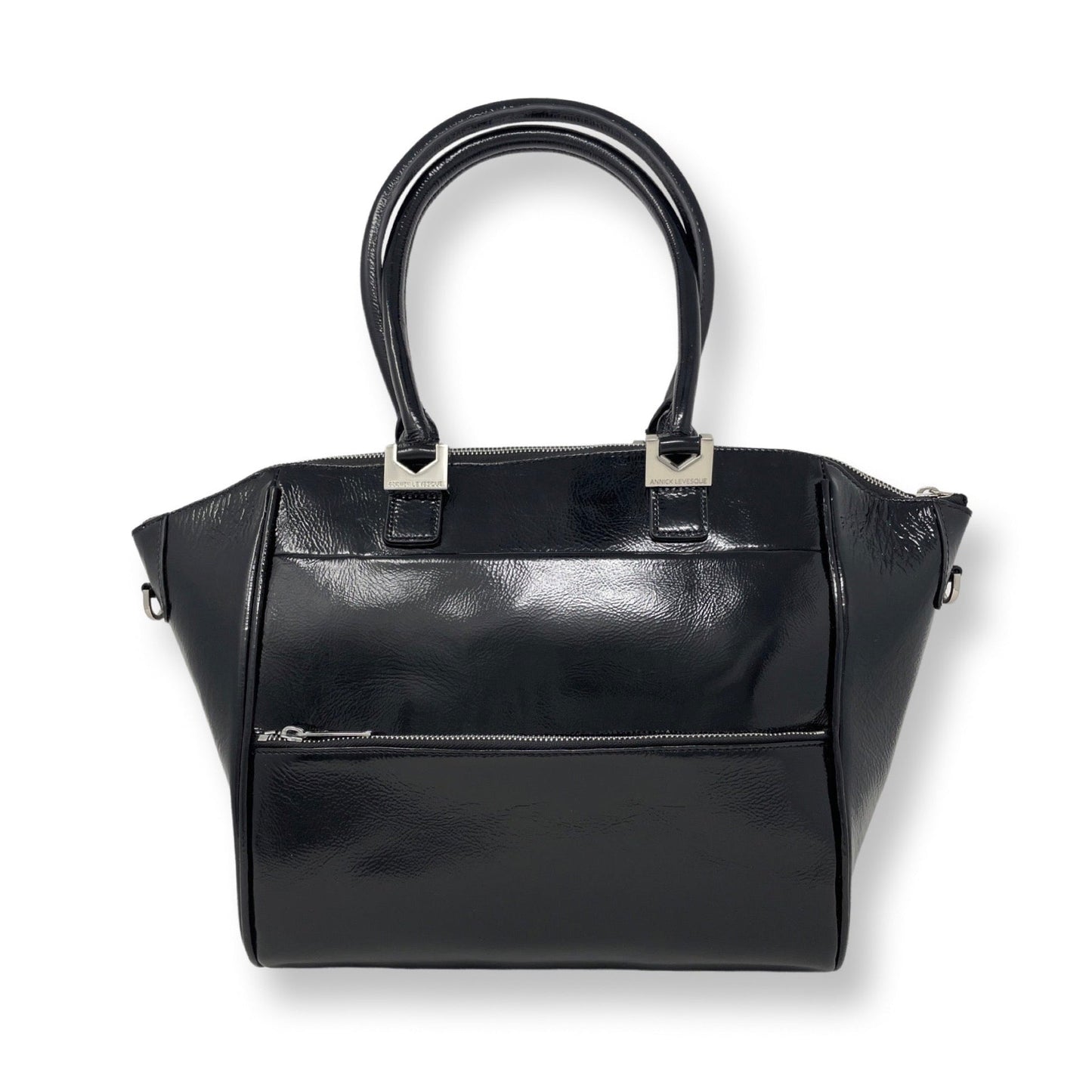 Sac à Main en Cuir Verni Noir Souple | Mona Moyen