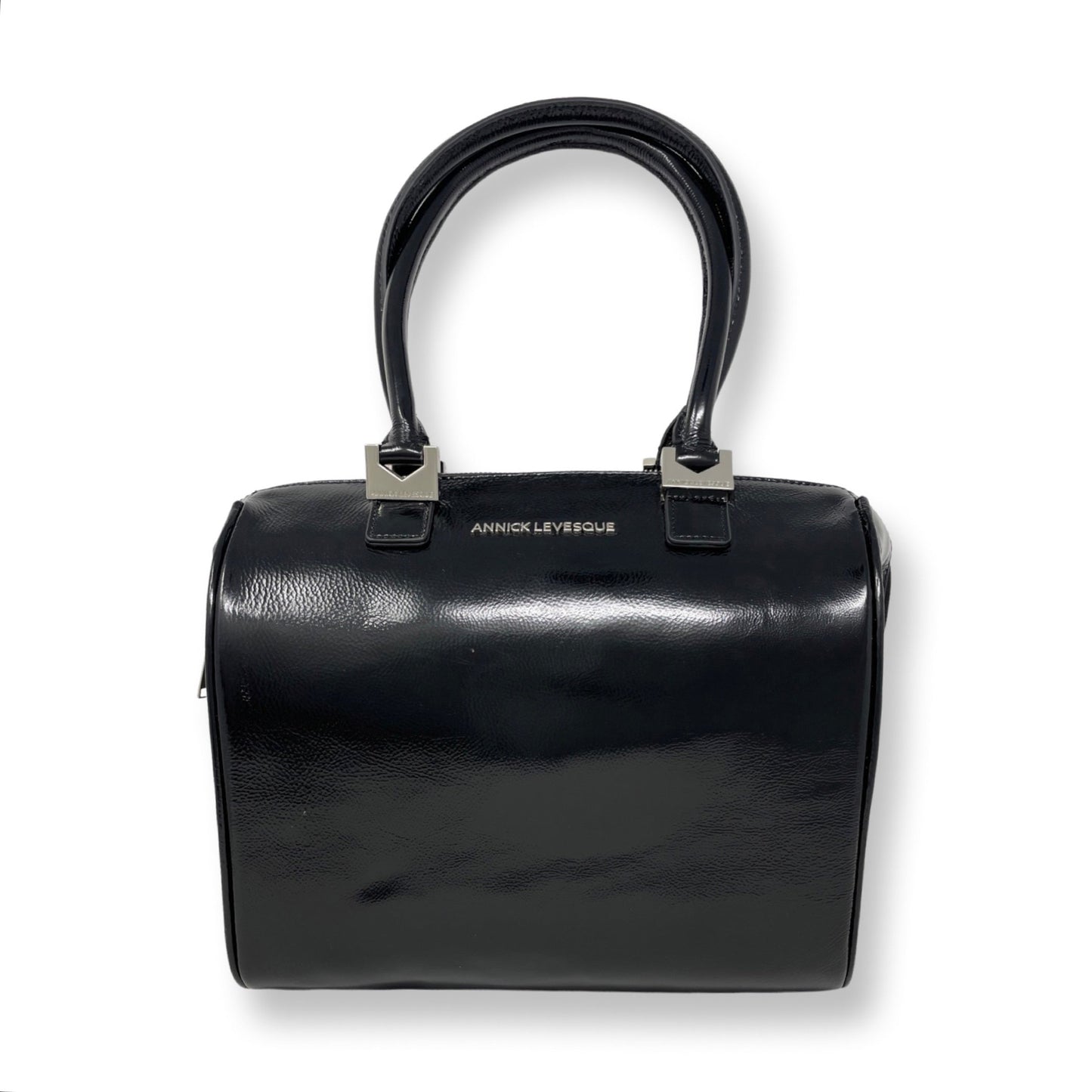 Sac à Main en Cuir Verni Noir Souple | Mona Moyen